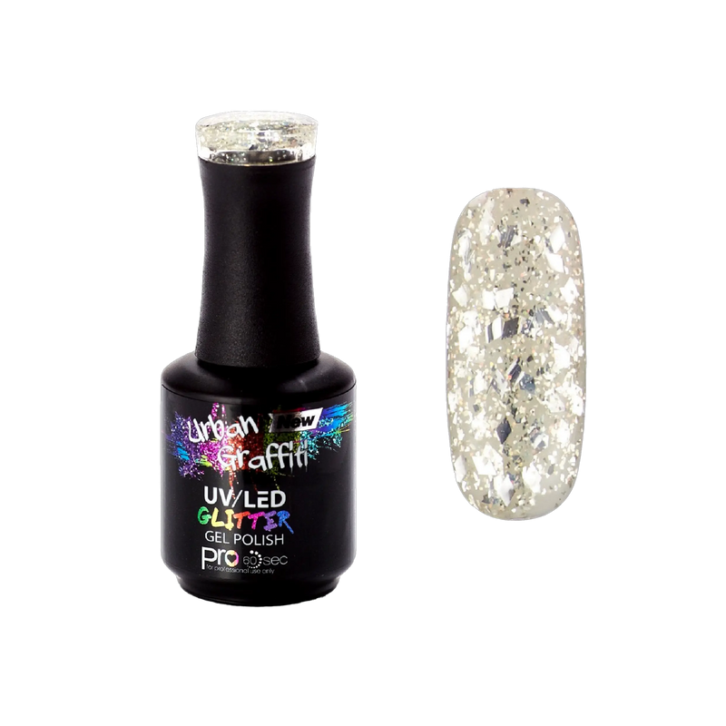 Diamond Eyes - UGGP-A0923 Urban Graffiti Srebrny Brokatowy Lakier Żelowy 15ml